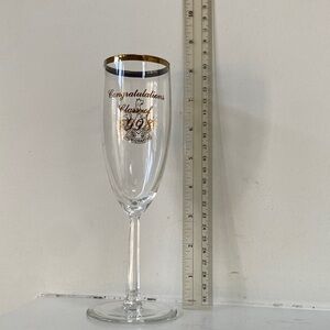 Barnard College 1998 Elegant Gold-Rimmed Champagne Flute